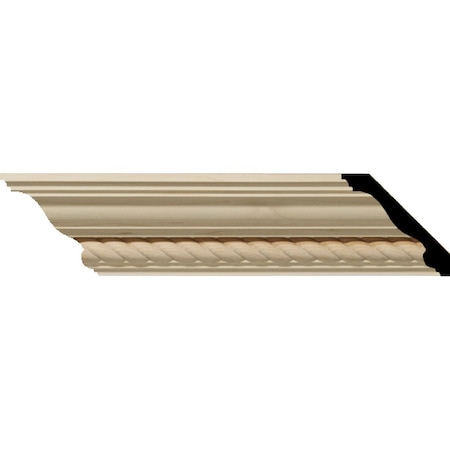 Ekena Millwork 4 3/4"H x 4 7/8"P x 6 3/4"F x 94 1/2"L Andrea Rope Carved Wood Crown Moulding, Alder MLD04X04X06ADAL